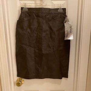 Vintage Forenza NWT Dead Stock Leather Pencil Skirt Pockets Lined festival